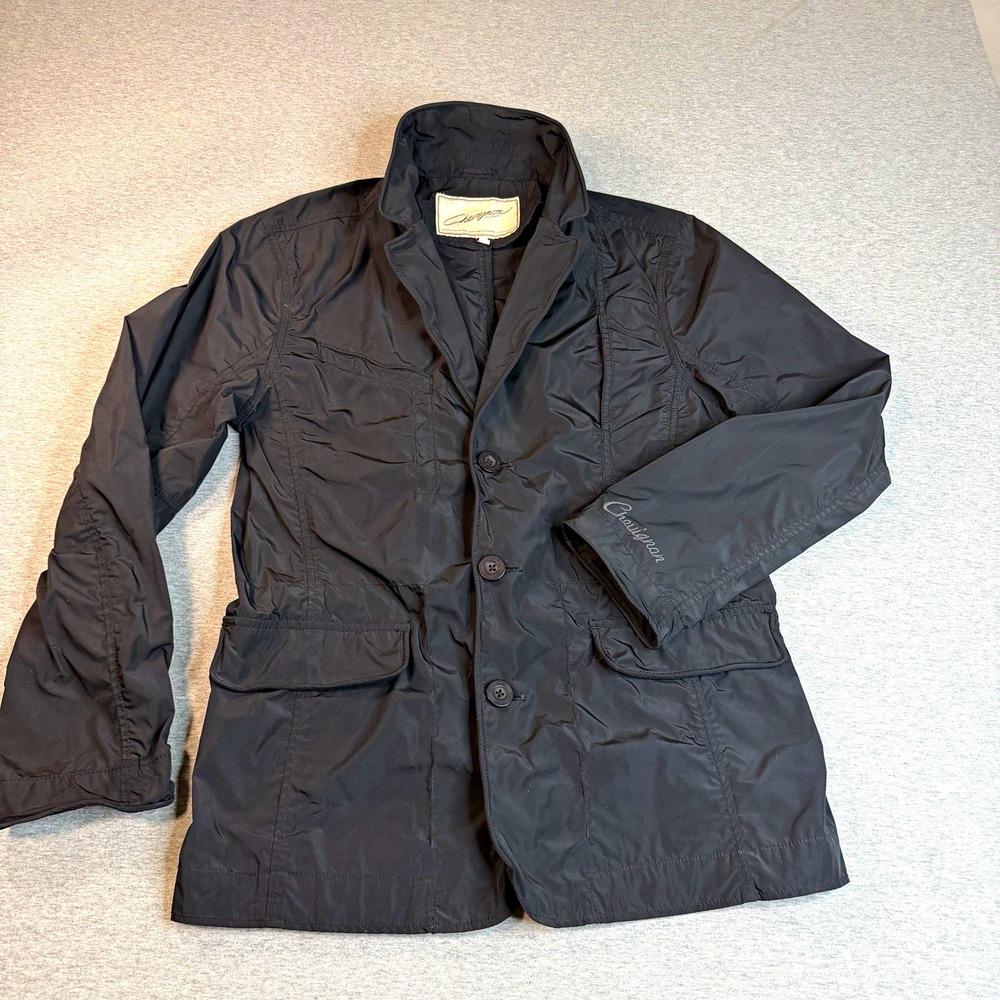 VTG Chevignon Wired Trim Nylon Blazer Jacket Black Utility Gorpcore Mens Large